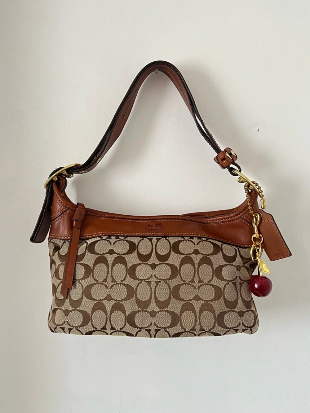 COACH Signature Canvas Shoulder Bag in Brown - Picture 1 of 15